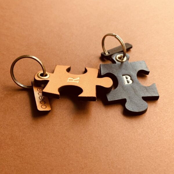 IMG_7819 Puzzle Schlüsselanhänger Set aus Leder personalisierbar