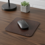 mousepad Personalisiertes Mousepad aus echtem Leder – mit Gravur von Namen, Initialen oder Logo