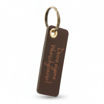 Personalisierter Schlüsselanhänger aus Leder mit Gravur - 4mm Öse