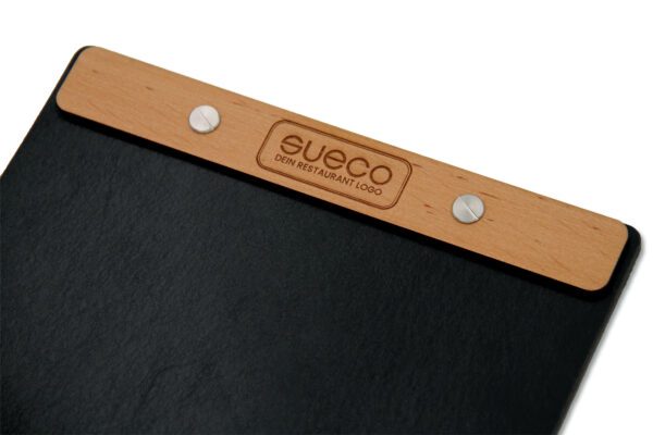 Menüboard Leder & Holz - A5 - mit Logogravur