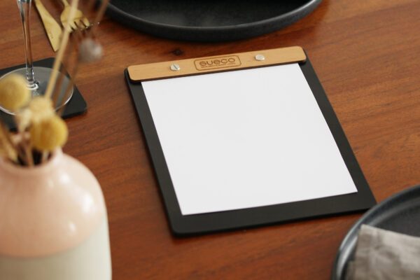 Menüboard Leder & Holz - A5 - mit Logogravur