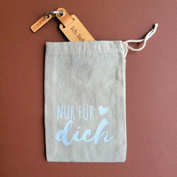 Canvasbeutel Geschenkverpackung mit Spruch - 15x10cm
