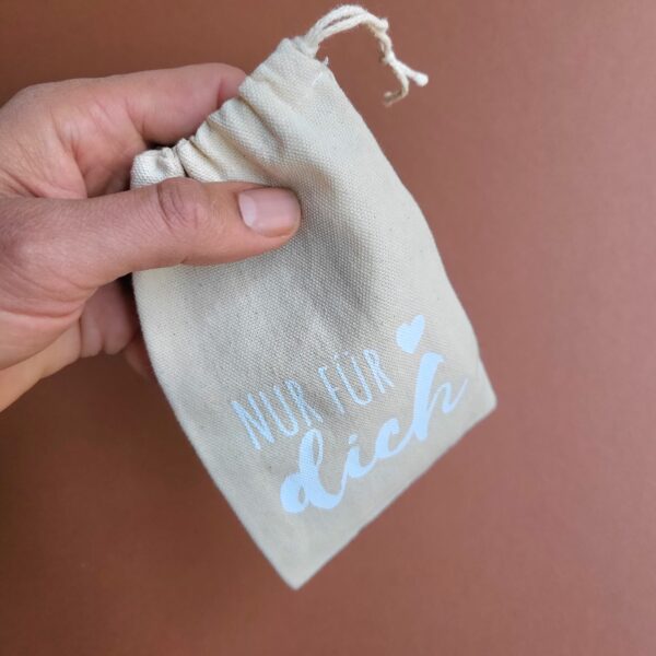 Canvasbeutel Geschenkverpackung mit Spruch - 15x10cm