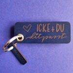 "Icke + Du" - Schlüsselanhänger aus Leder mit Gravur - Geschenk für Paare