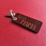 Schlüsselanhänger Mama Schlüsselanhänger aus Leder mit Gravur "beste Mama"