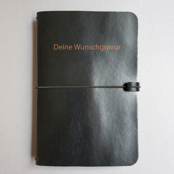 Notizbuch aus Leder personalisiert Personalisiertes Notizbuch aus Leder mit der Gravur "Deine Wunschgravur"